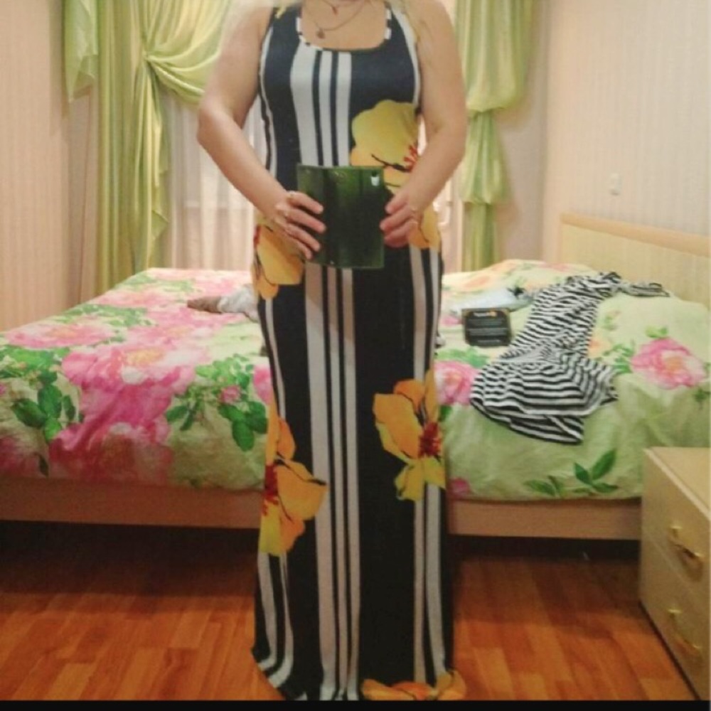 NWOT Women’s Striped Summer Maxi Dress - Picture 4 of 6
